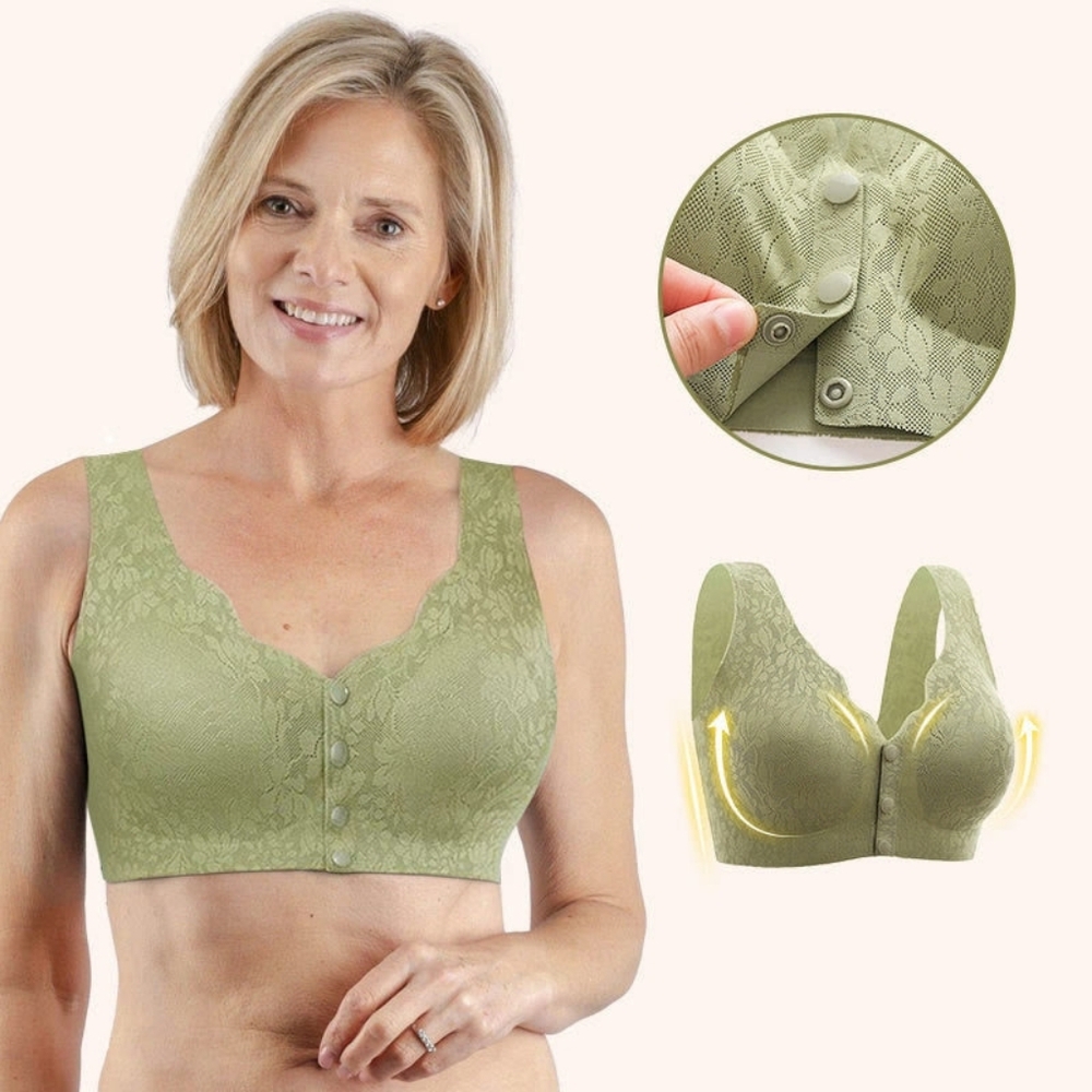 Lace Comfort Bra in Olive Green